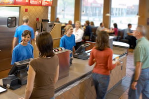 Customers ordering in a QSR