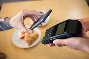 making payment through smartphone in cafeteria